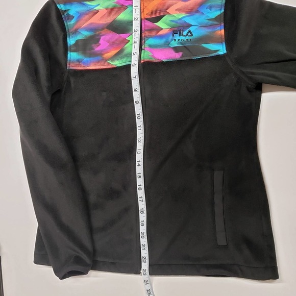 Womans FILA Fleece Sport Jacket Zipper front side Sm - Picture 7 of 8